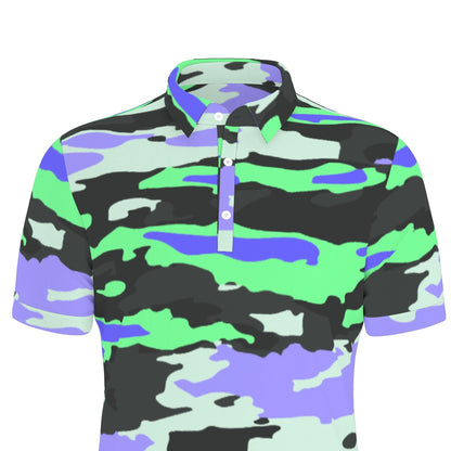 90's Camo Stretch Polo Shirt