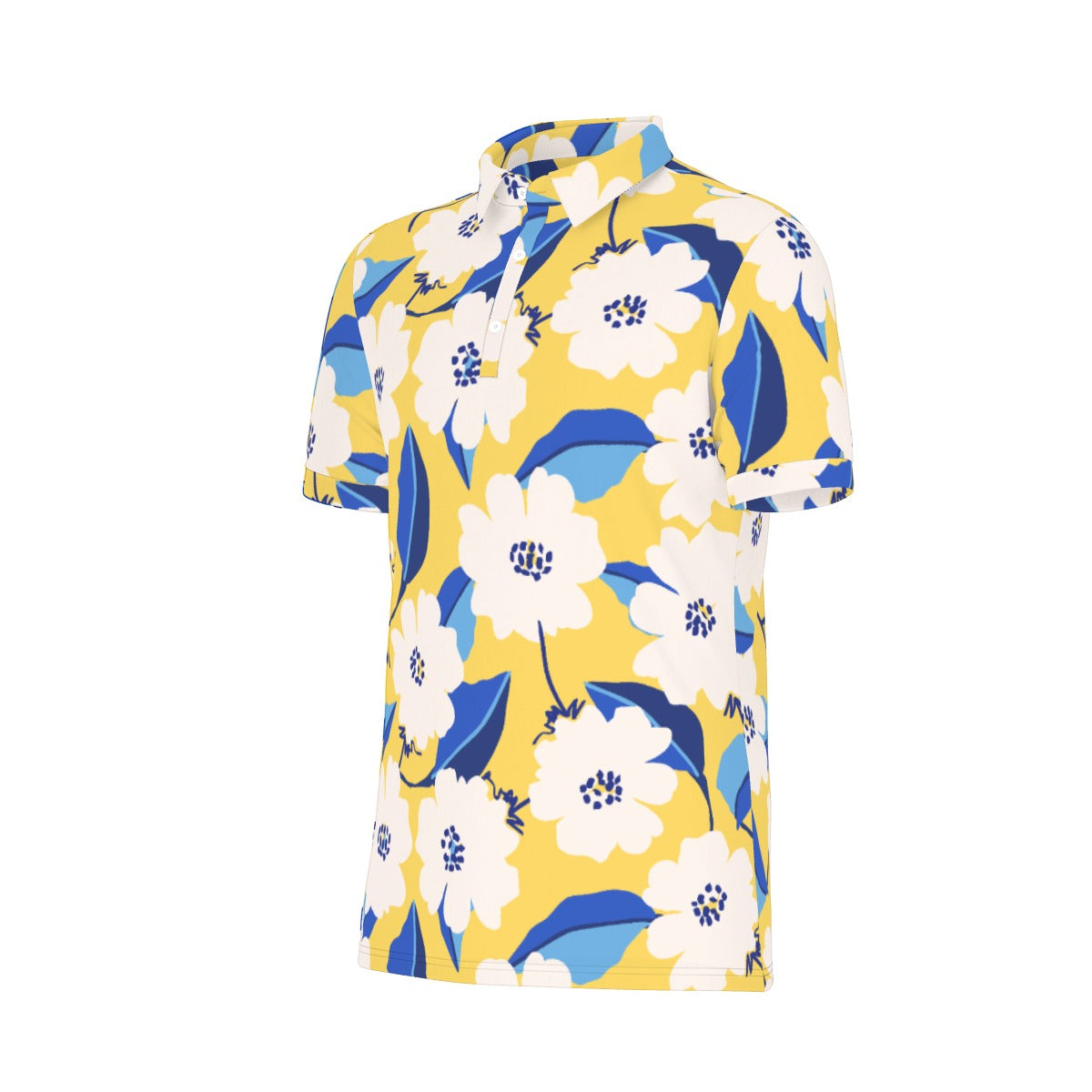 Sunny Blooms Stretch Polo Shirt
