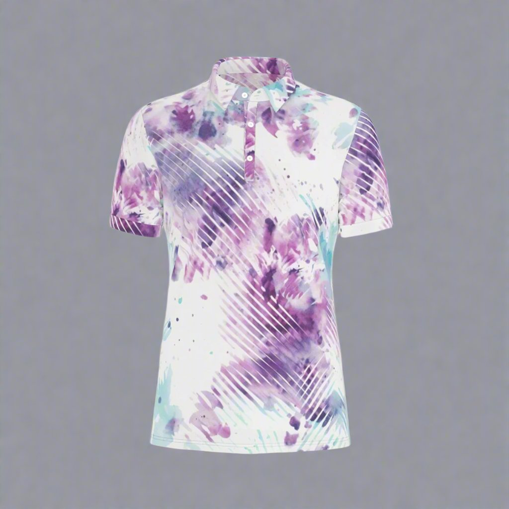 Modern Artistry Tie-Dye Stretch Polo Shirt