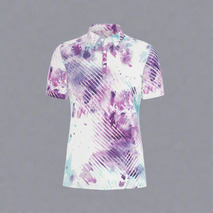 Modern Artistry Tie-Dye Stretch Polo Shirt