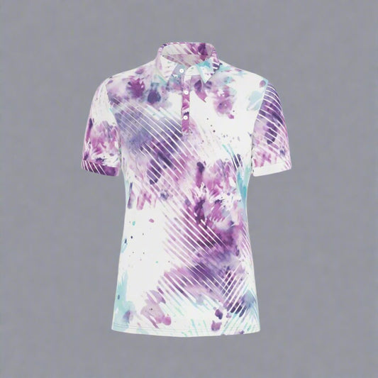 Modern Artistry Tie-Dye Stretch Polo Shirt