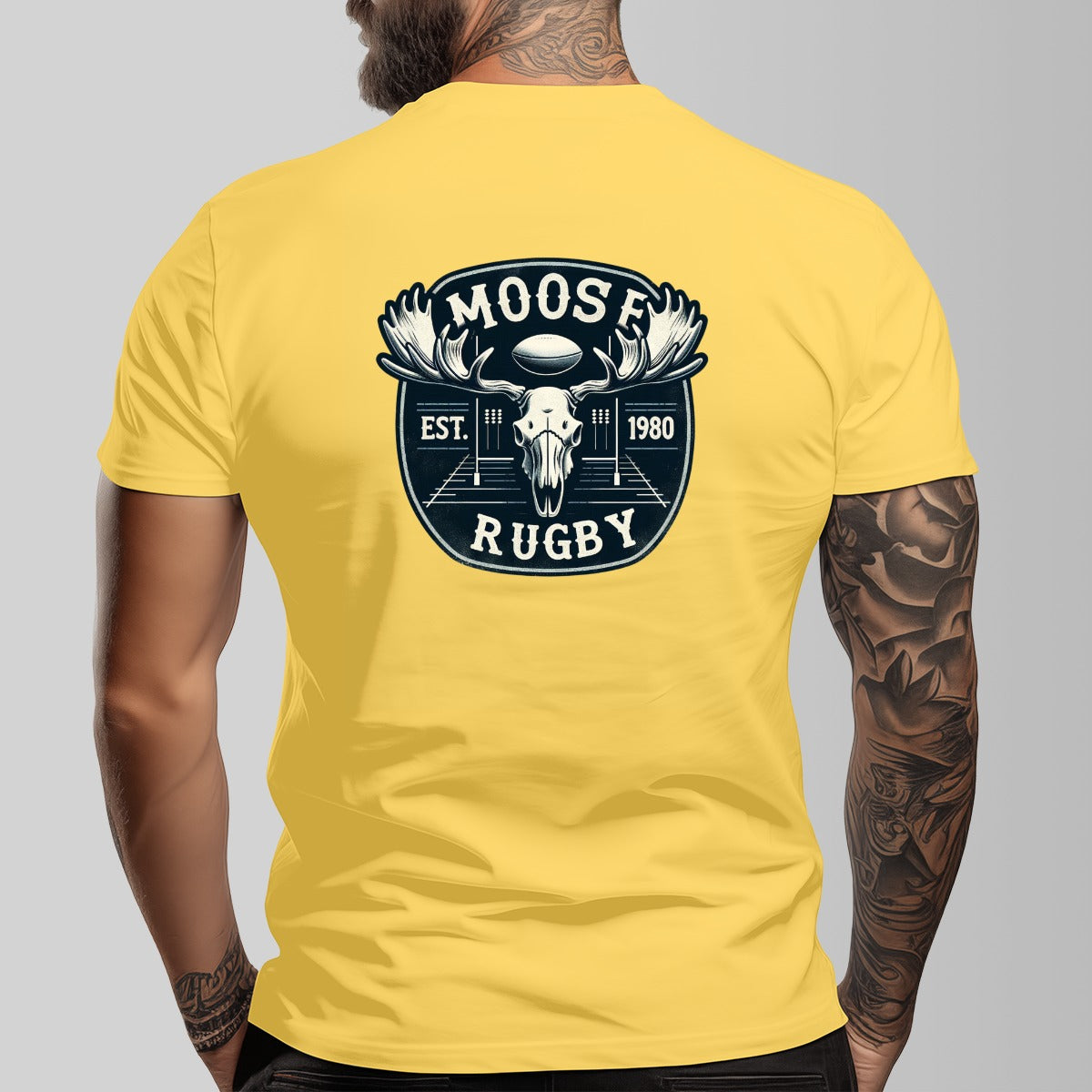 Vintage Moose Rugby Unisex O-neck Short Sleeve T-shirt | 180GSM Cotton