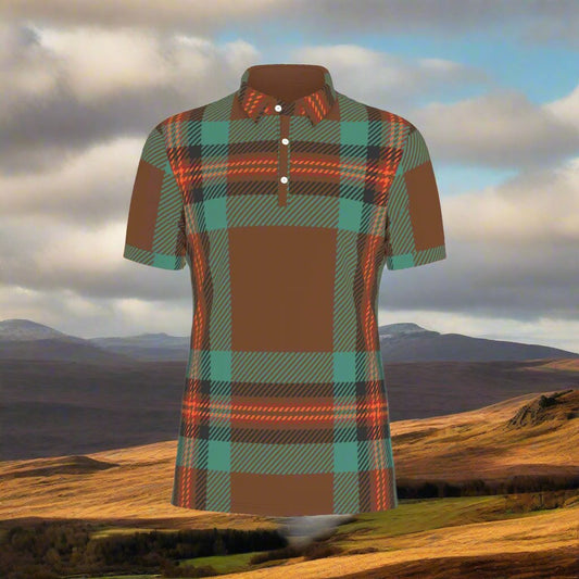 Glen Plaid Stretch Polo Shirt