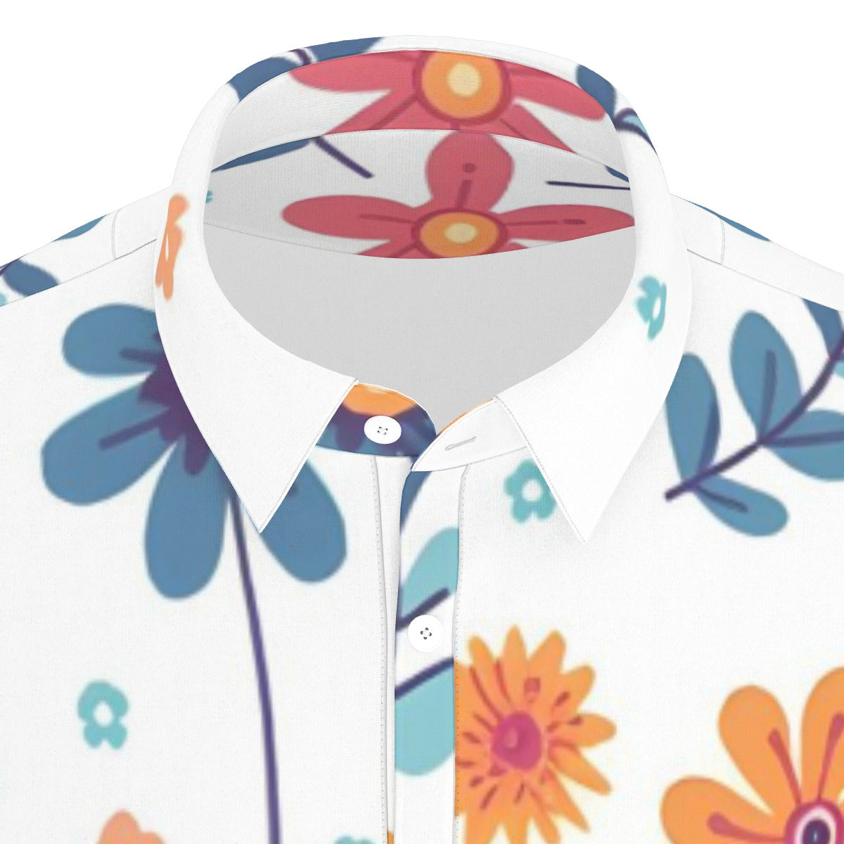 Colorful Floral Stretch Polo Shirt