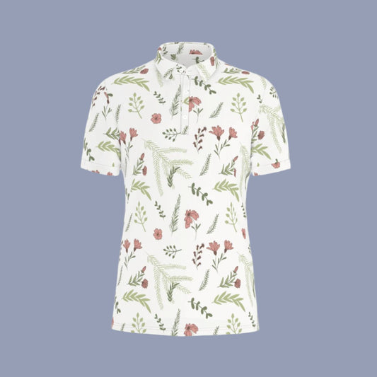 Botanical Harmony Stretch Polo Shirt