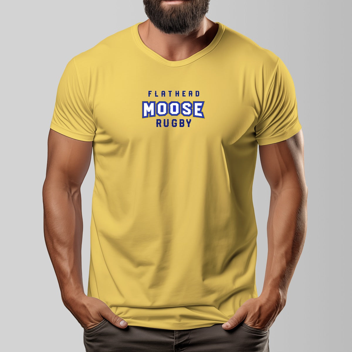 Flathead Moose Rugby Unisex O-neck Short Sleeve T-shirt | 180GSM Cotton (DTF)