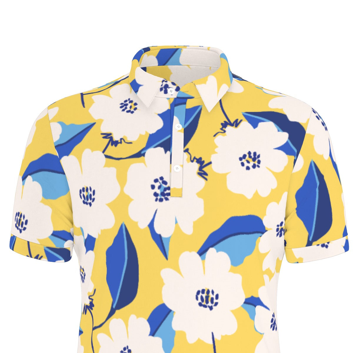 Sunny Blooms Stretch Polo Shirt