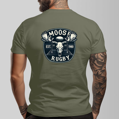 Vintage Moose Rugby Unisex O-neck Short Sleeve T-shirt | 180GSM Cotton
