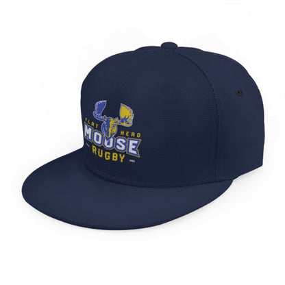 Moose Rugby Flat Brim Baseball Cap - Stylish Rugby Headwear