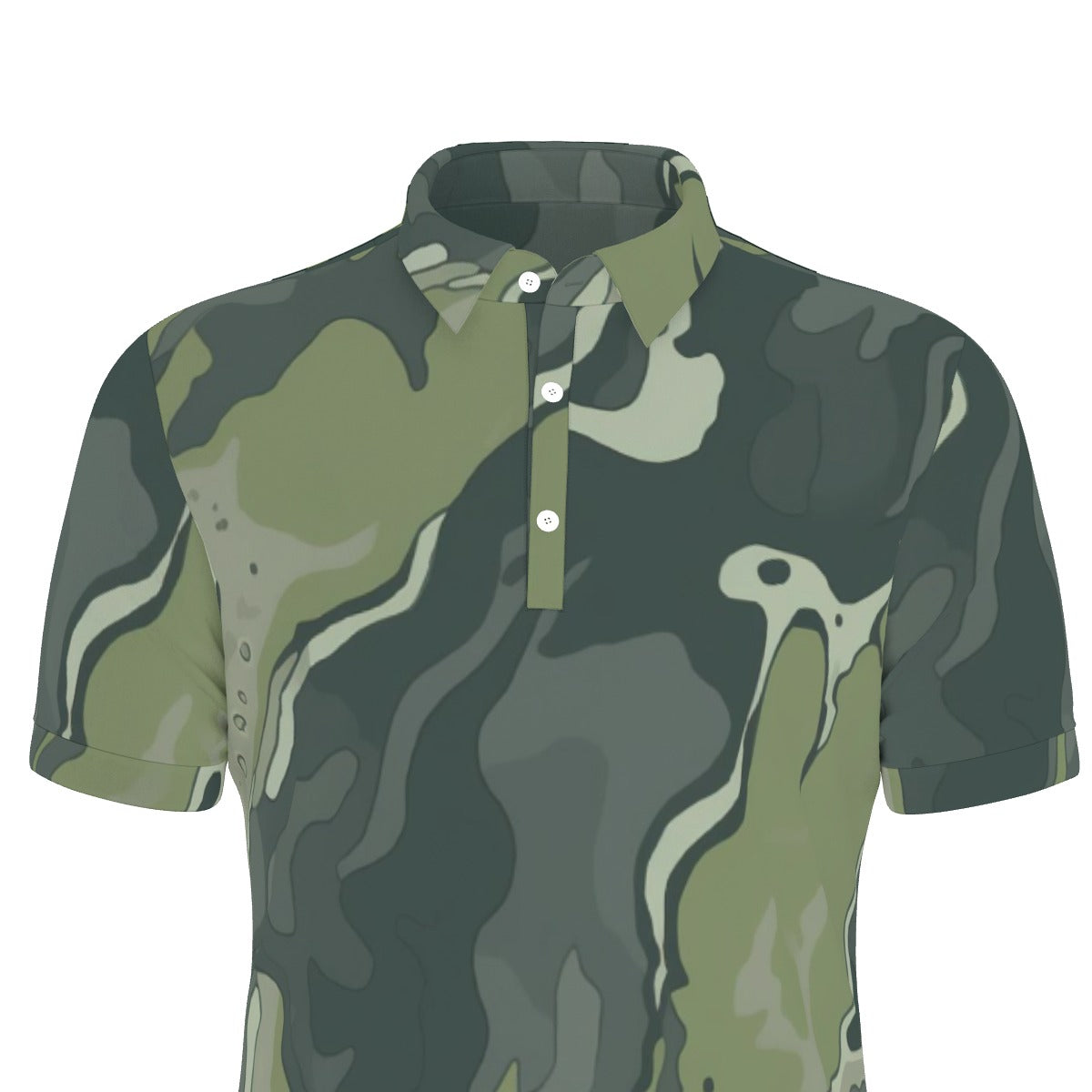 Forest Stealth Camouflage Stretch Polo Shirt