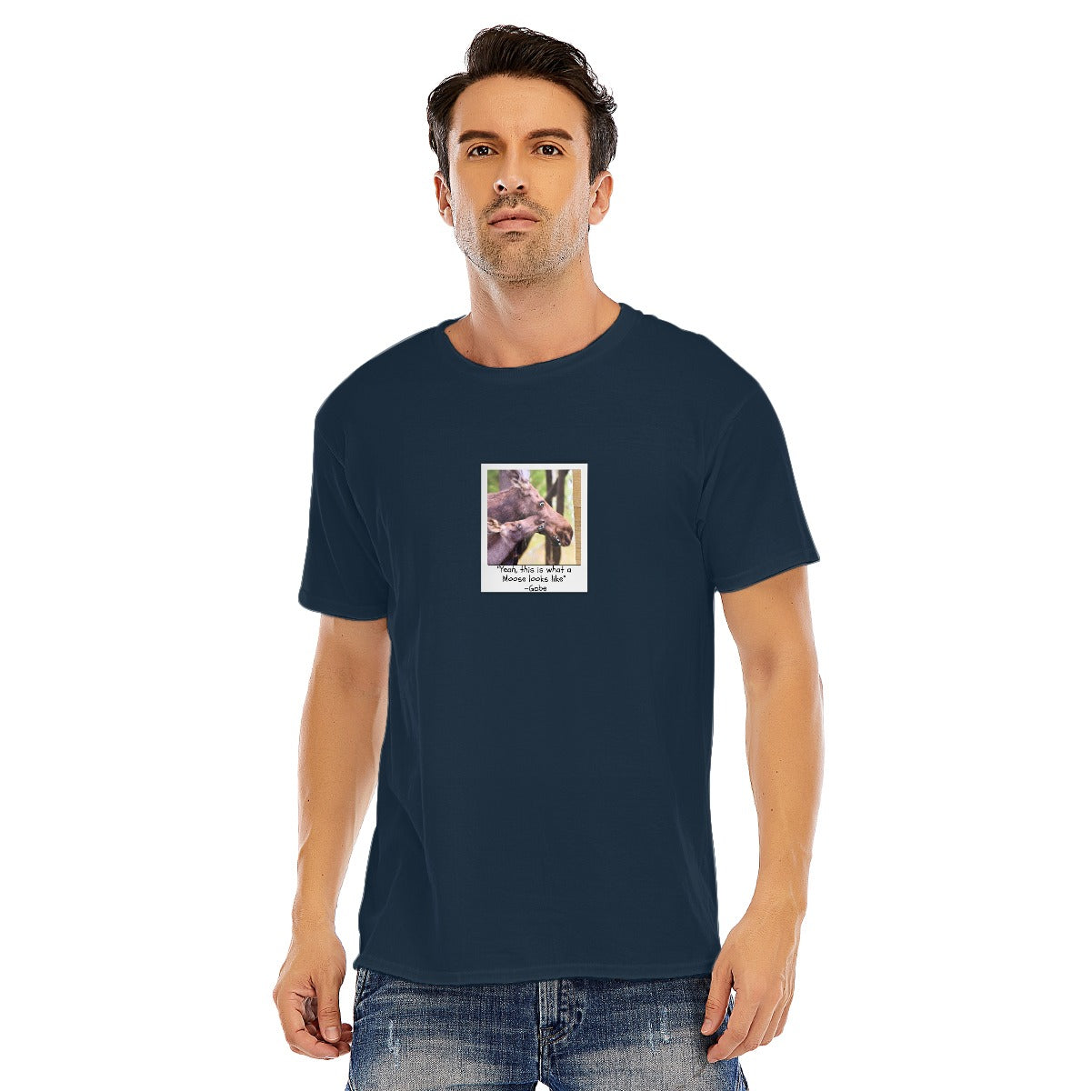 This is what a Moose looks like - Unisex O-neck Short Sleeve T-shirt | 180GSM Cotton (DTF)