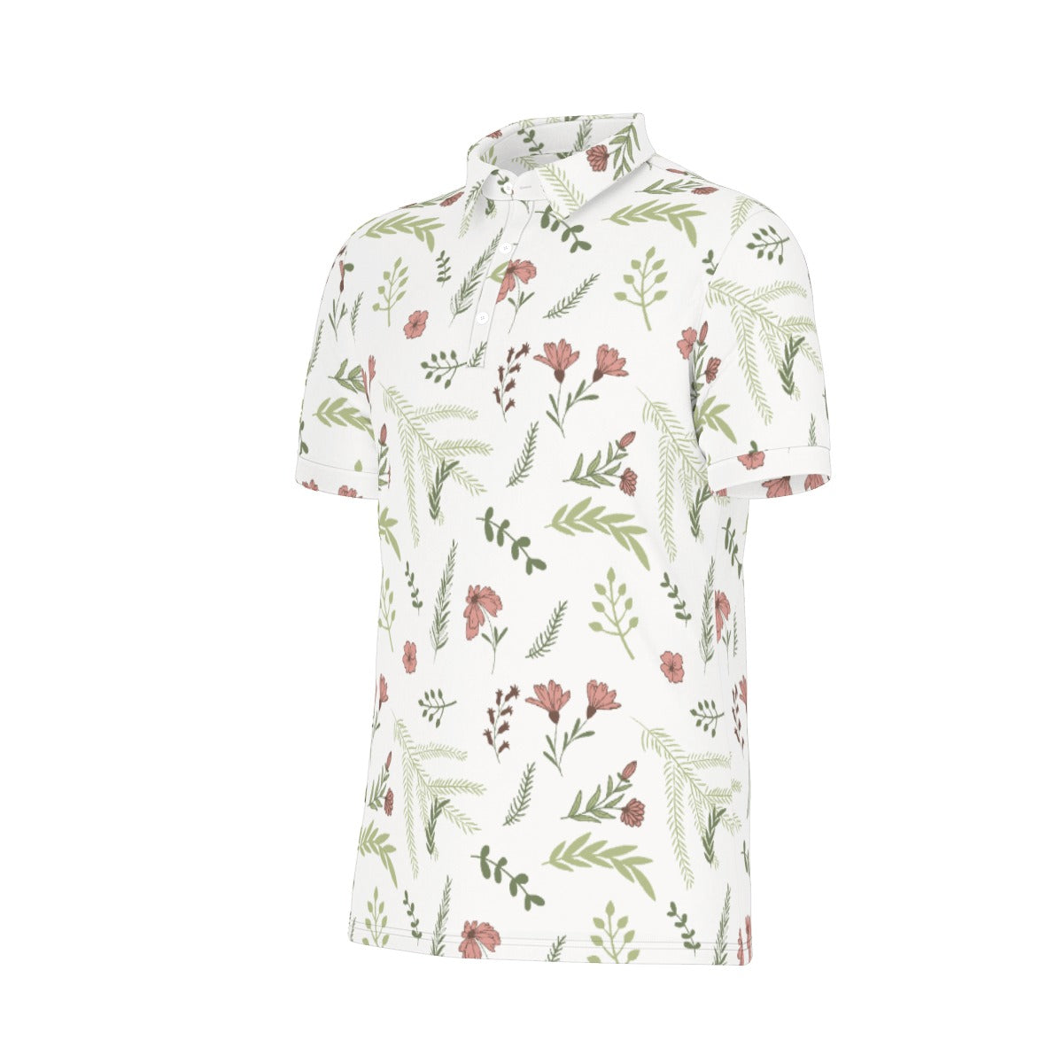 Botanical Harmony Stretch Polo Shirt