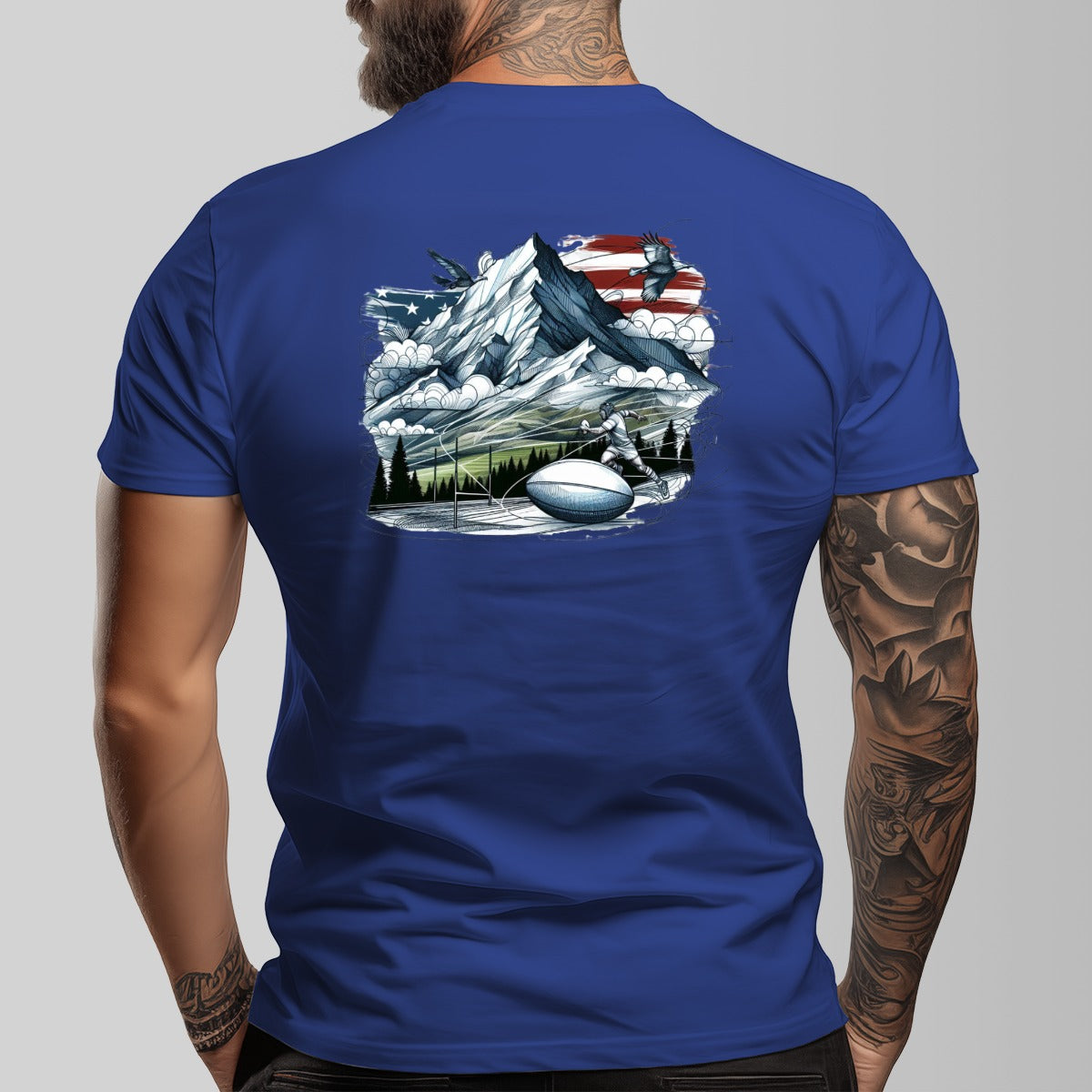 Rugby in Montana Short Sleeve T-shirt | 180GSM Cotton (DTF)