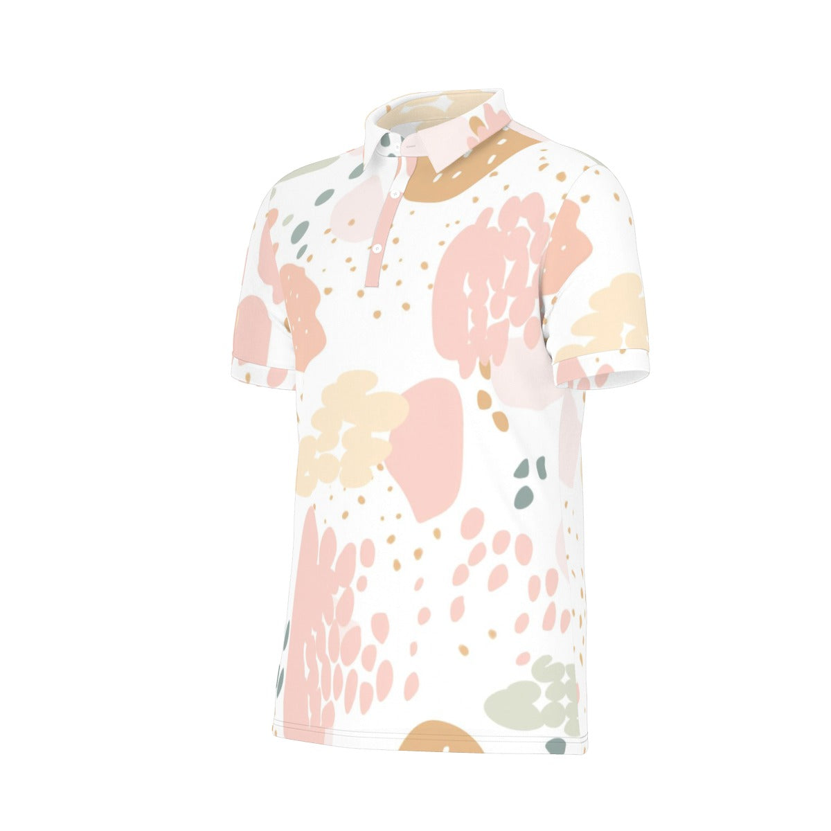 Soft Hues Playful Shape Stretch Polo Shirt