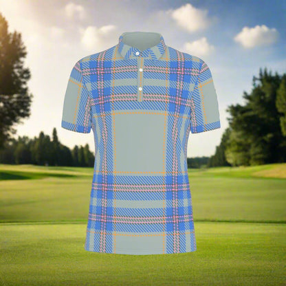 Modern Tartan Fusion Stretch Polo Shirt