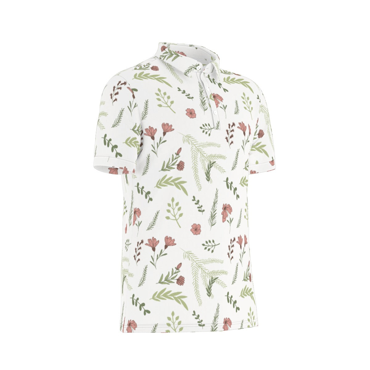 Botanical Harmony Stretch Polo Shirt
