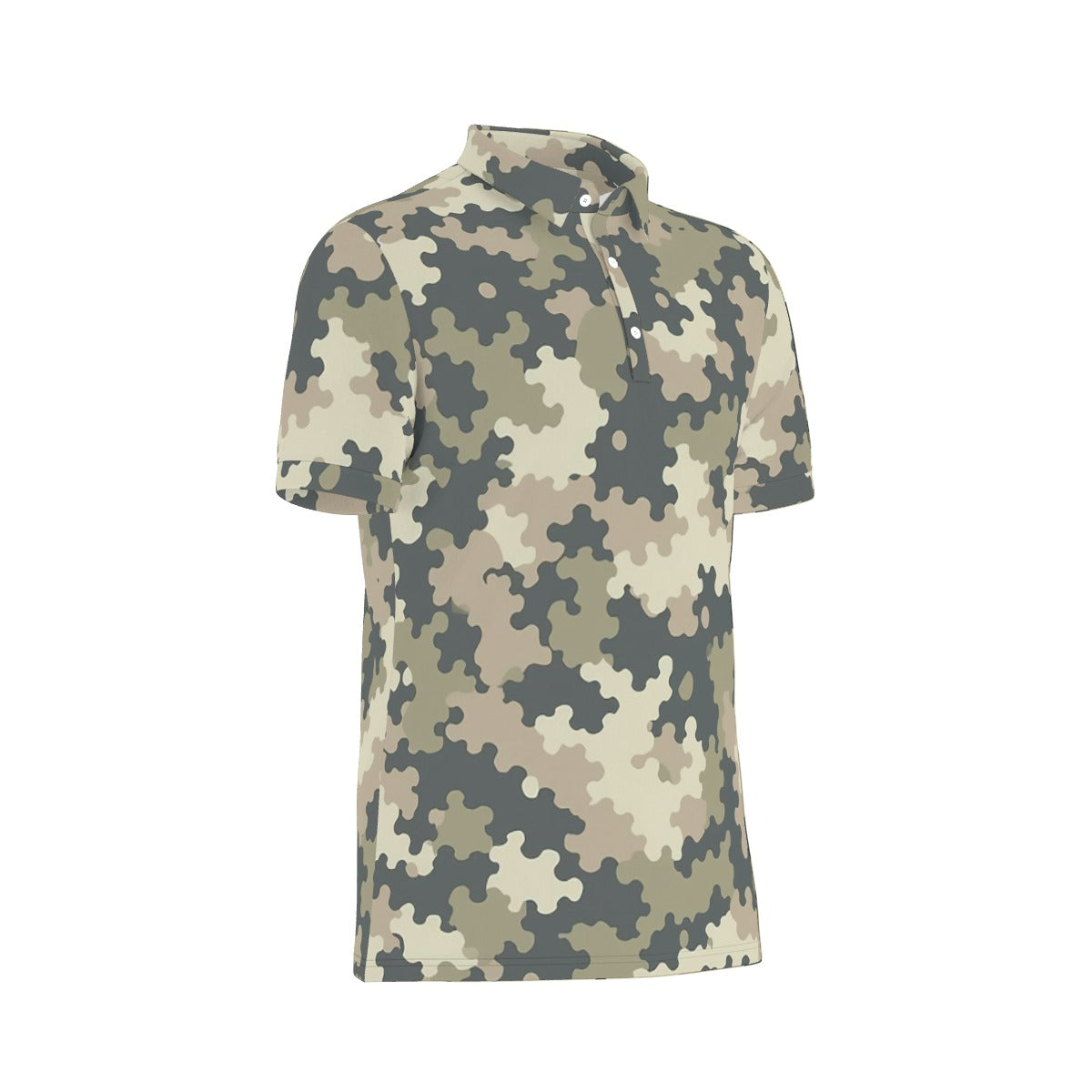 Puzzle Camo Men's Stretch Polo Shirt