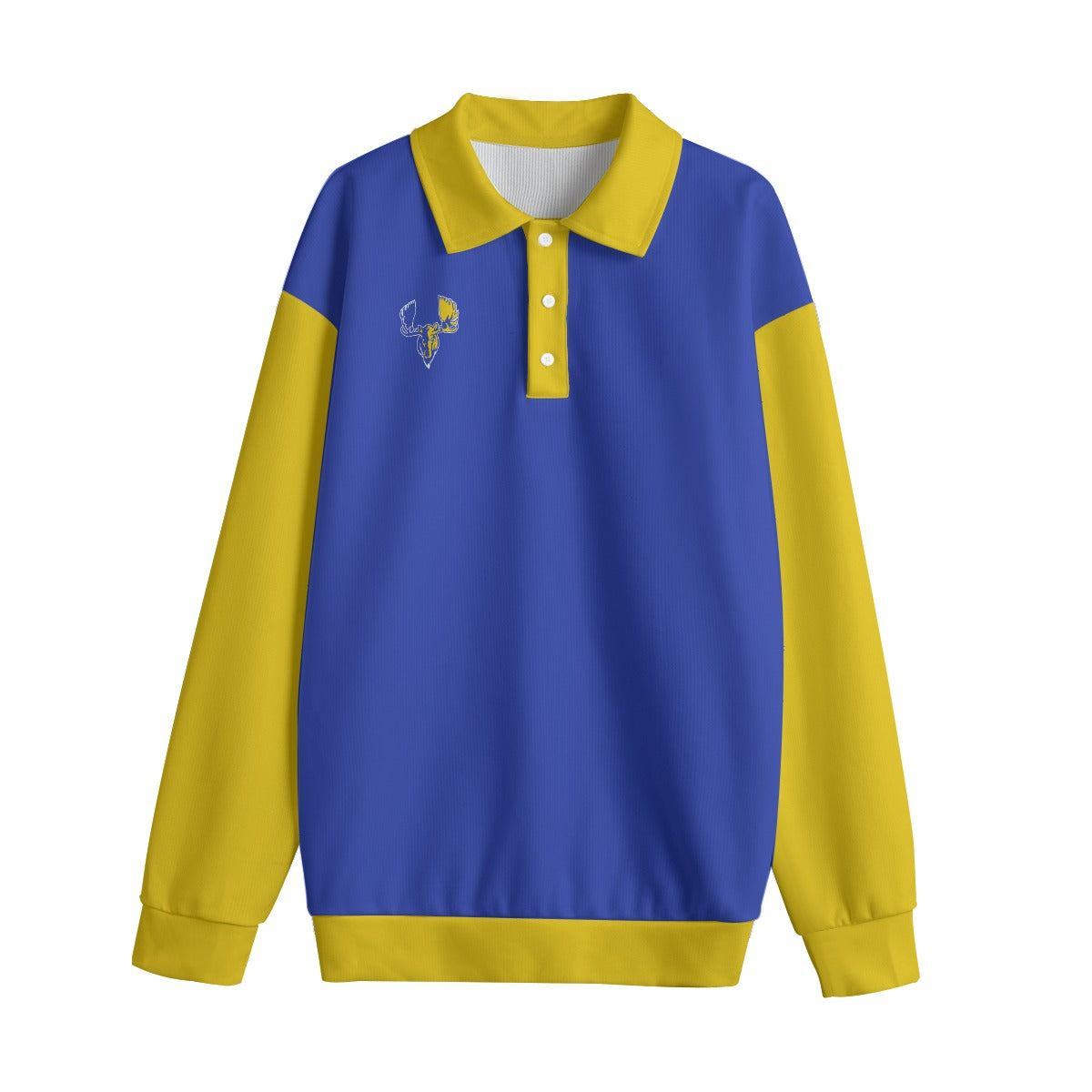 Moose Rugby Lapel Collar Sweater