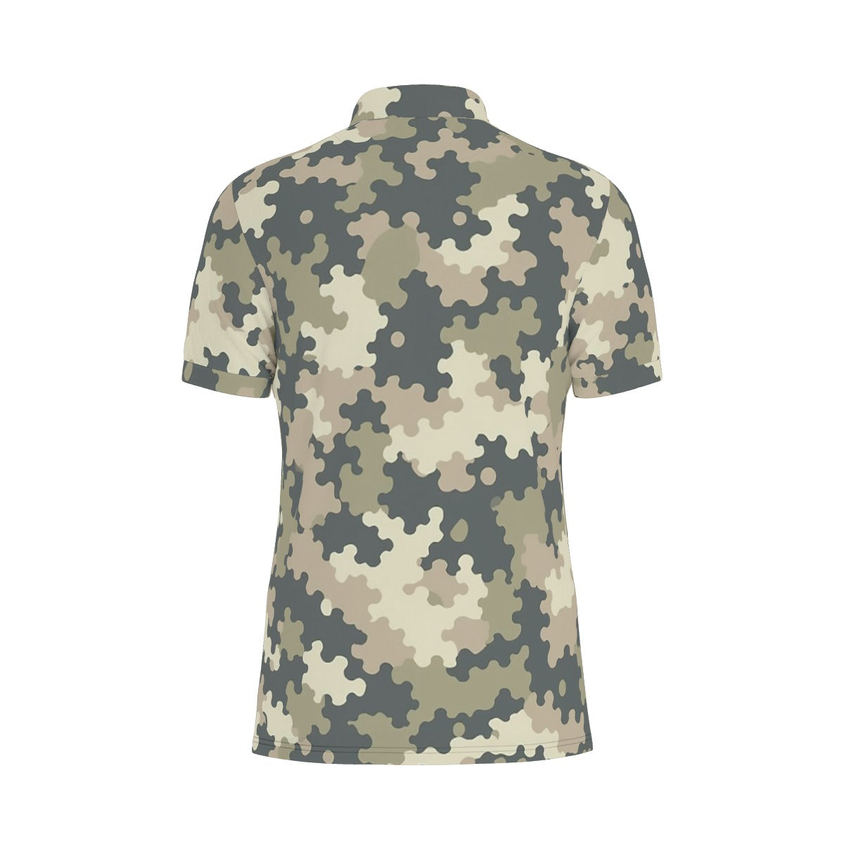 Puzzle Camo Men's Stretch Polo Shirt
