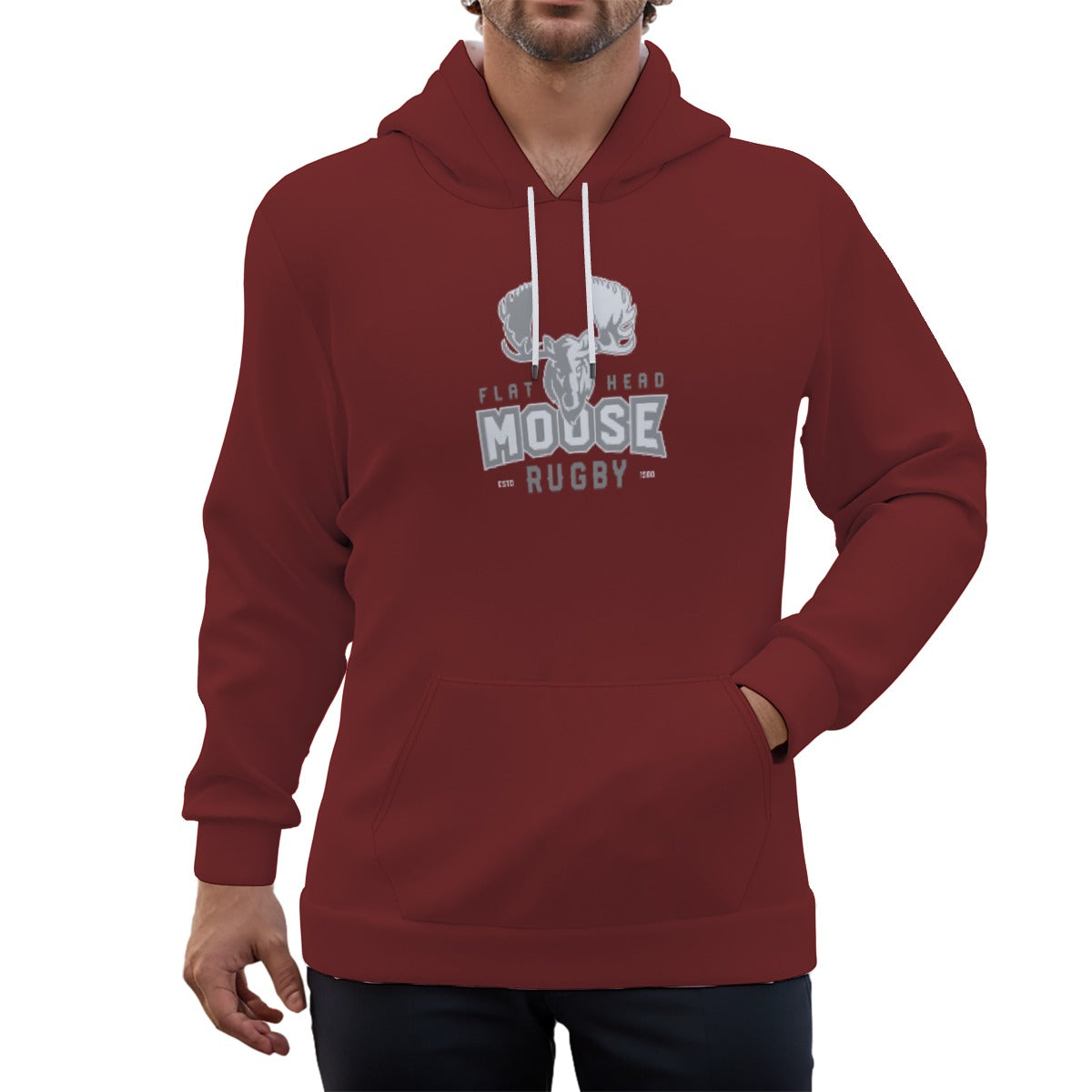 Flathead Moose Rugby Eco-friendly Unisex Pullover Hoodie