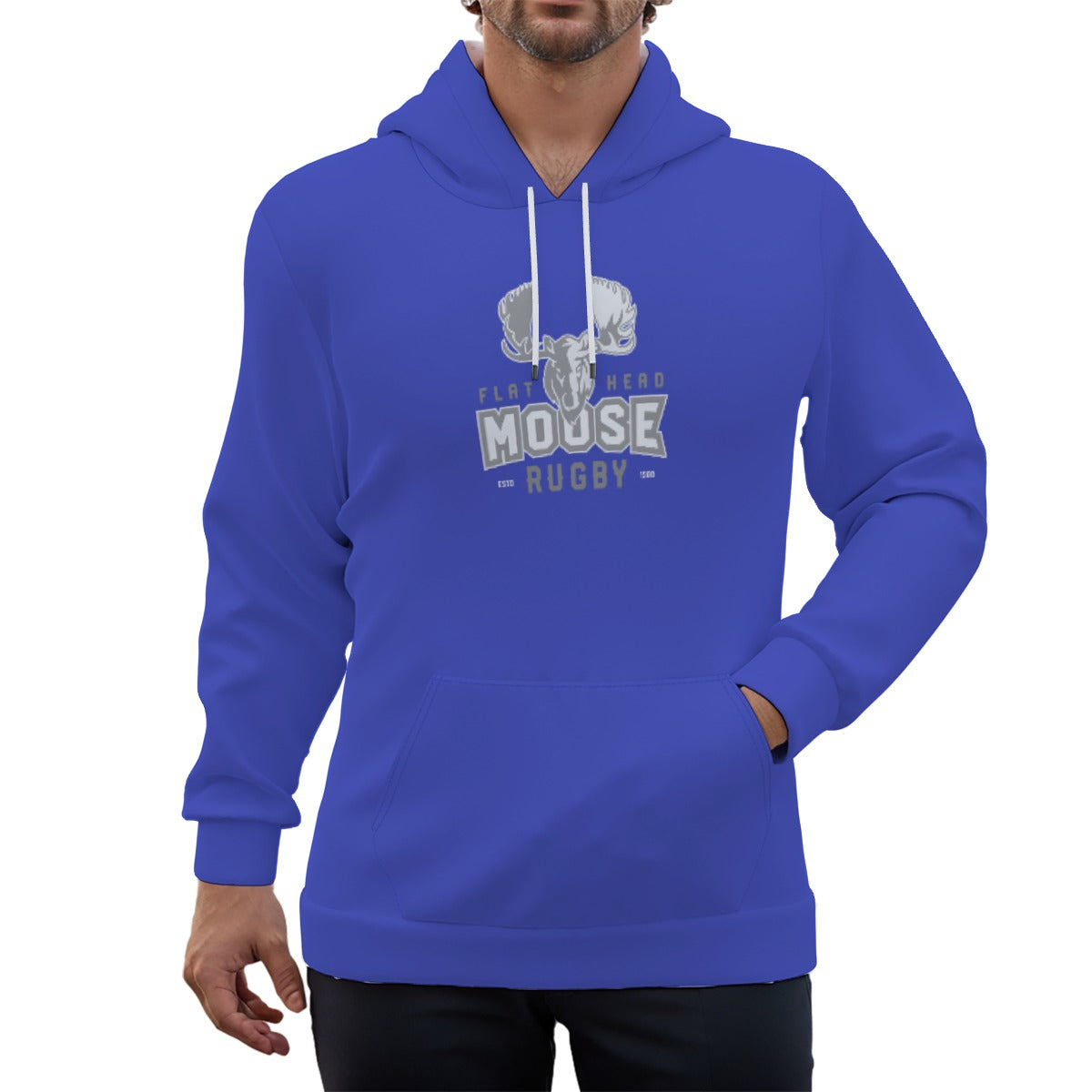 Flathead Moose Rugby Eco-friendly Unisex Pullover Hoodie