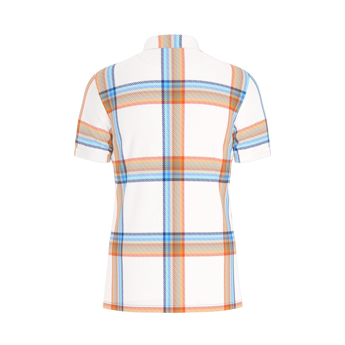 90's Fad Plaid Stretch Polo Shirt