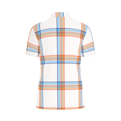 90's Fad Plaid Stretch Polo Shirt