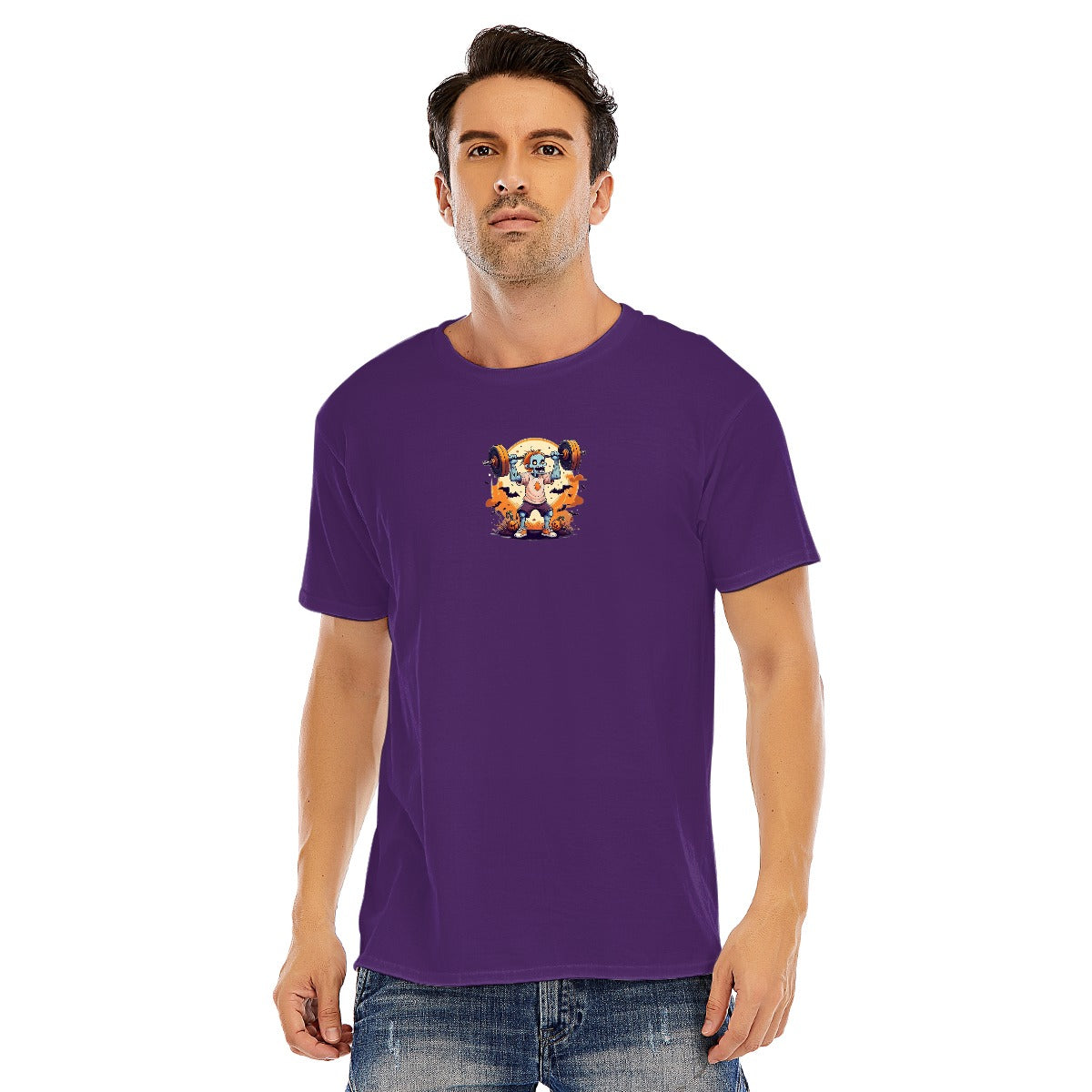 Customizable Fitness Halloween Graphic Unisex O-neck Short Sleeve T-shirt | 180GSM Cotton (DTF)
