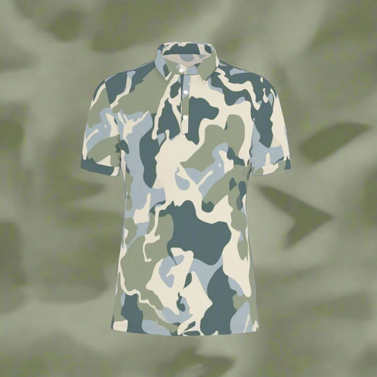 Summer Forest Camo Stretch Polo Shirt