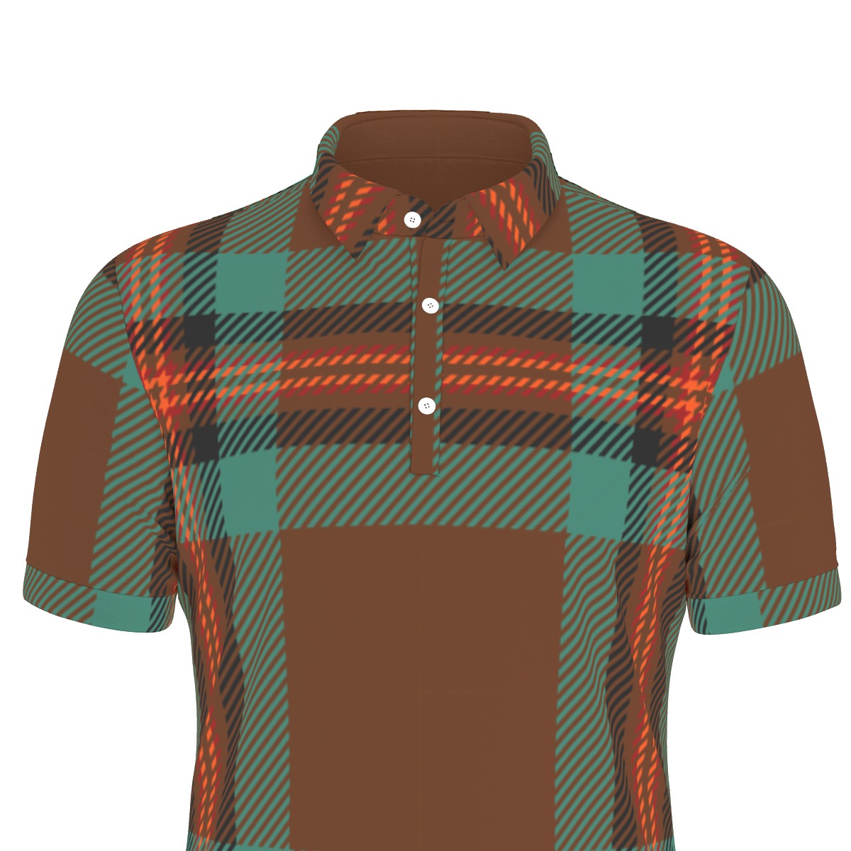 Glen Plaid Stretch Polo Shirt