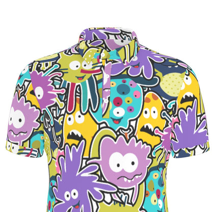 Vibrant Doodle Stretch Polo Shirt