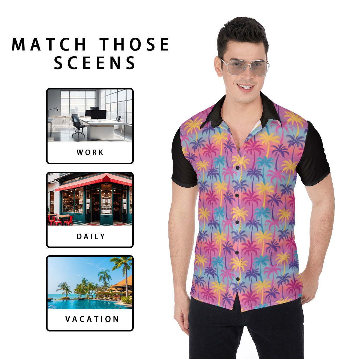 Men's short Sleeve Button Up Shirt - Click to view more designs