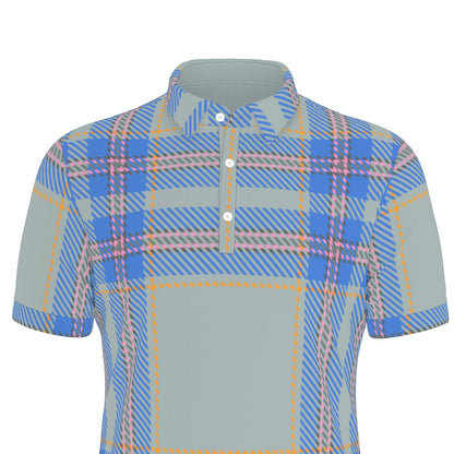 Modern Tartan Fusion Stretch Polo Shirt