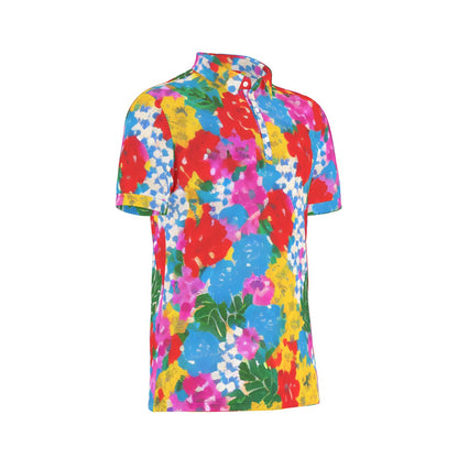 Summer Garden Party Stretch Polo Shirt