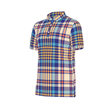Vibrant Tartan Fusion Stretch Polo Shirt
