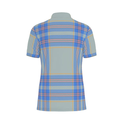 Modern Tartan Fusion Stretch Polo Shirt