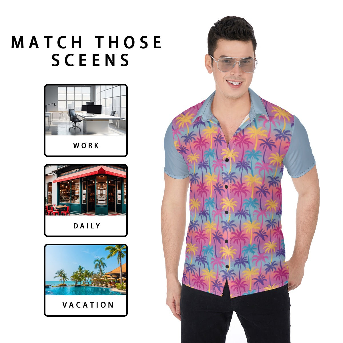 Grey Short Sleeve Button up - Click to view more designs