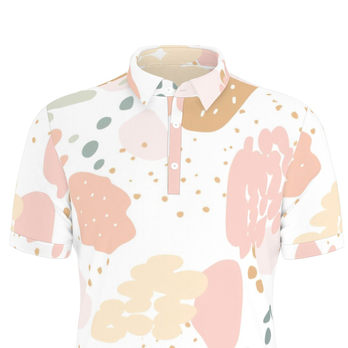 Soft Hues Playful Shape Stretch Polo Shirt