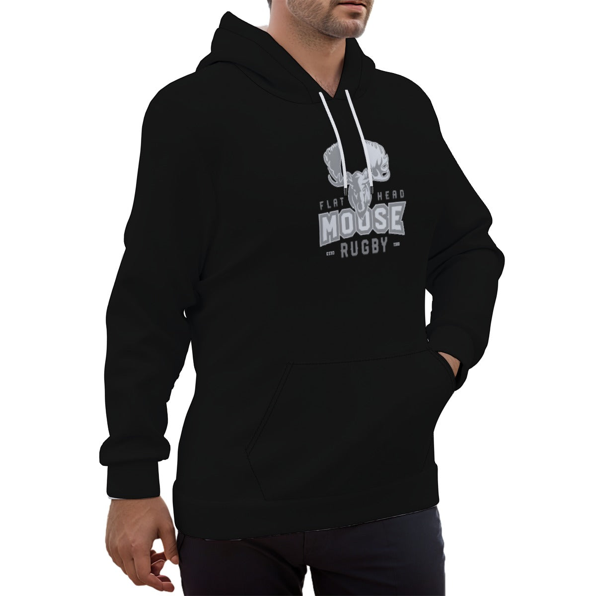 Flathead Moose Rugby Eco-friendly Unisex Pullover Hoodie
