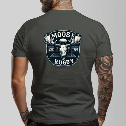 Vintage Moose Rugby Unisex O-neck Short Sleeve T-shirt | 180GSM Cotton