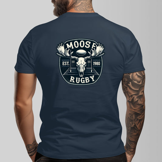Vintage Moose Rugby Unisex O-neck Short Sleeve T-shirt | 180GSM Cotton