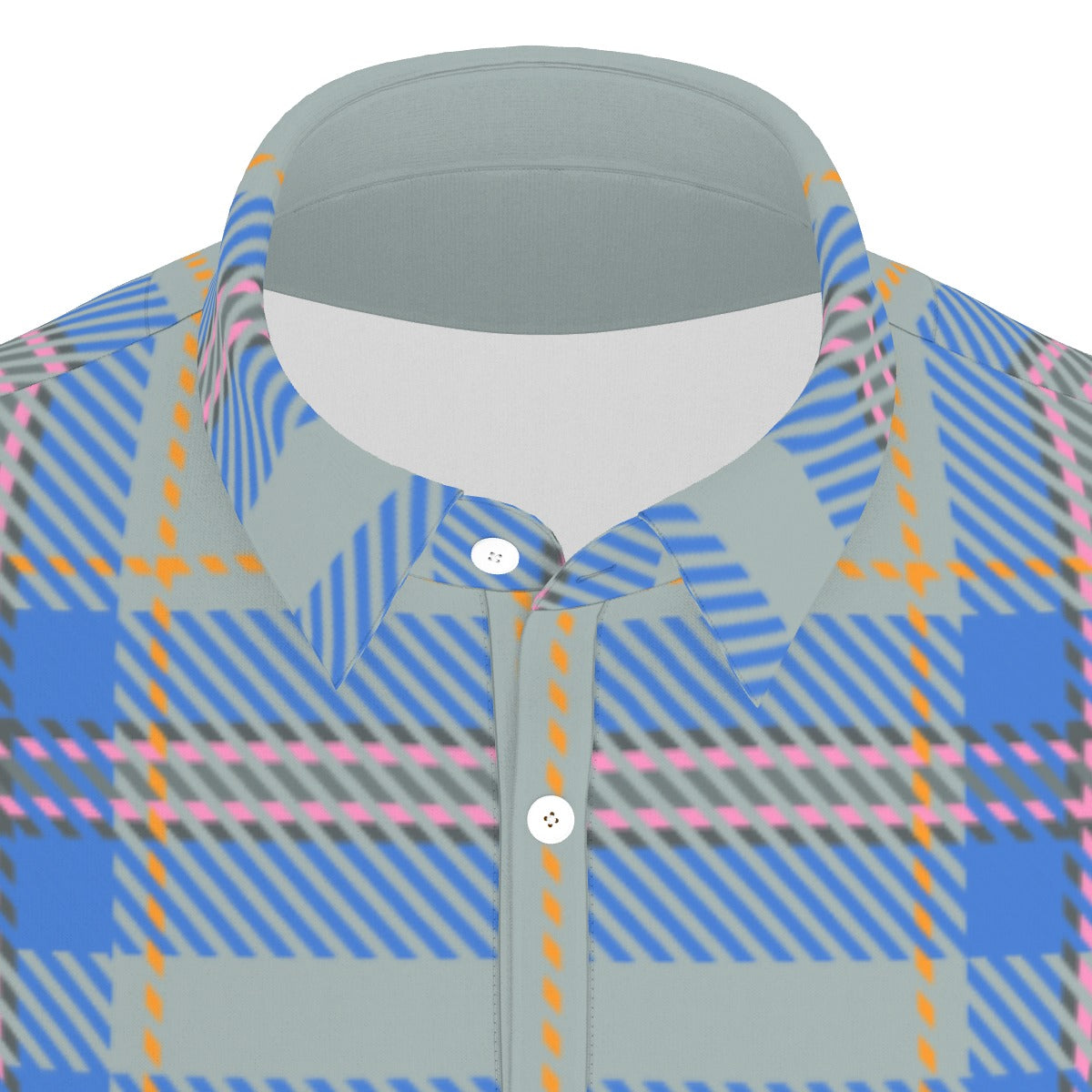 Modern Tartan Fusion Stretch Polo Shirt