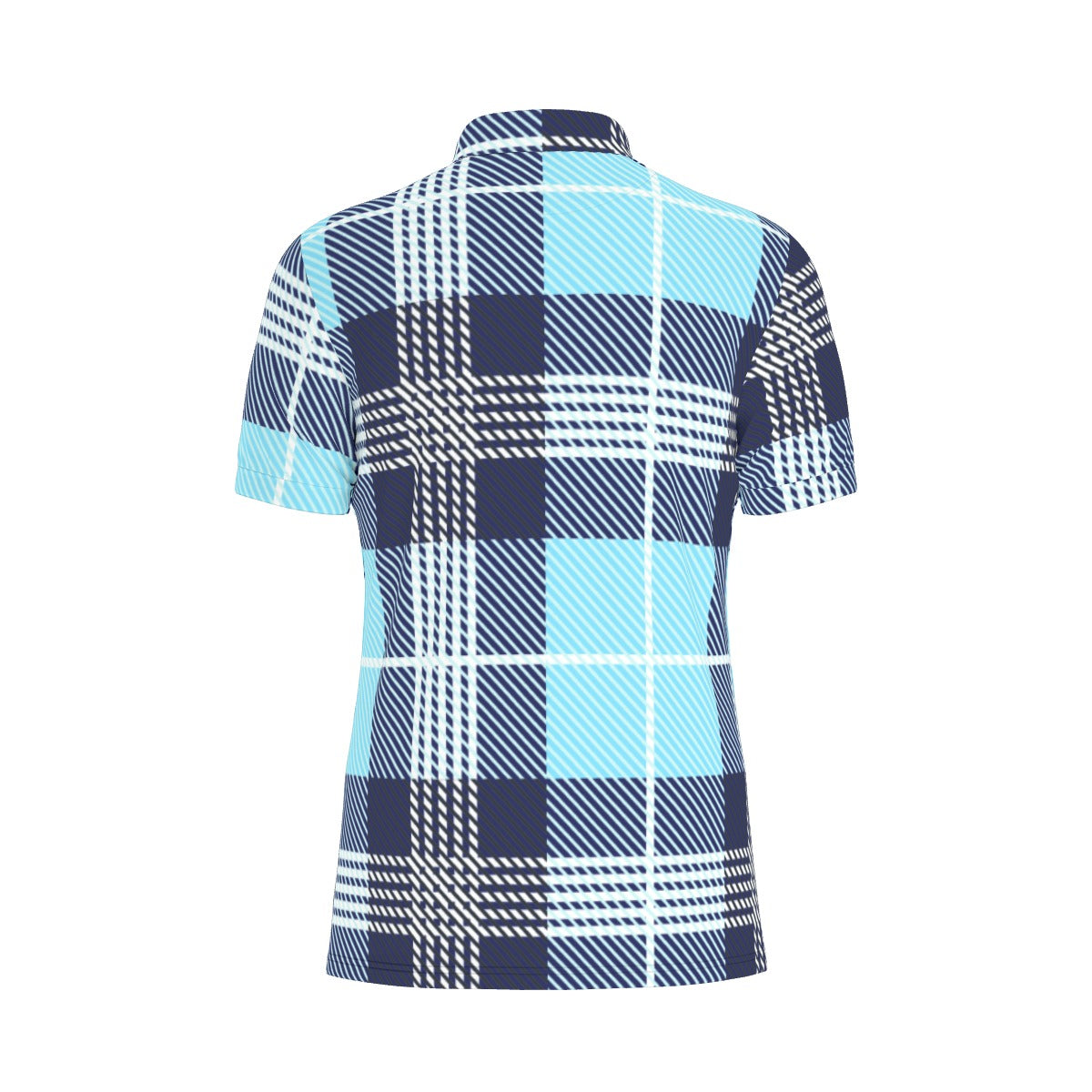 Plaid Blues Stretch Polo Shirt
