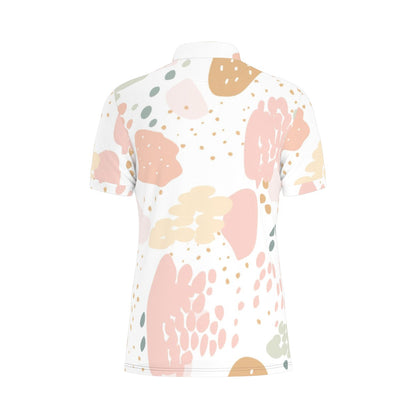 Soft Hues Playful Shape Stretch Polo Shirt