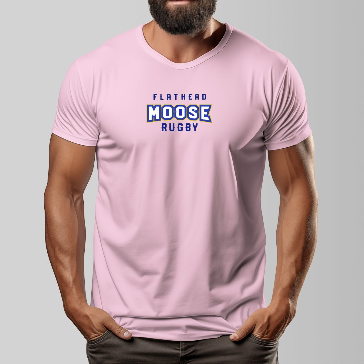 Flathead Moose Rugby Unisex O-neck Short Sleeve T-shirt | 180GSM Cotton (DTF)