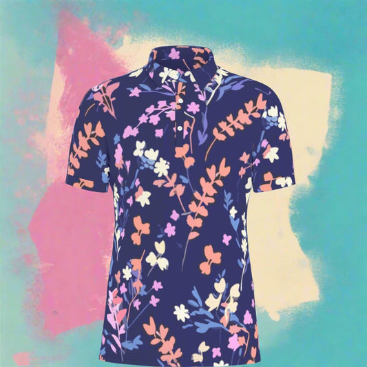 Sapphire Meadow Stretch Polo Shirt
