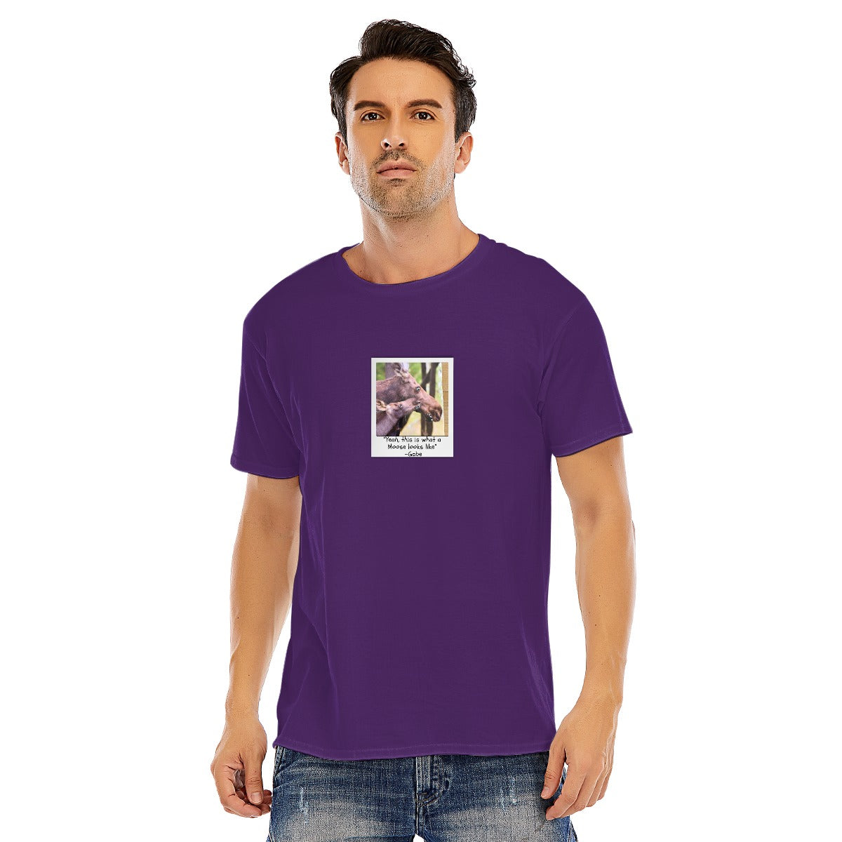 This is what a Moose looks like - Unisex O-neck Short Sleeve T-shirt | 180GSM Cotton (DTF)