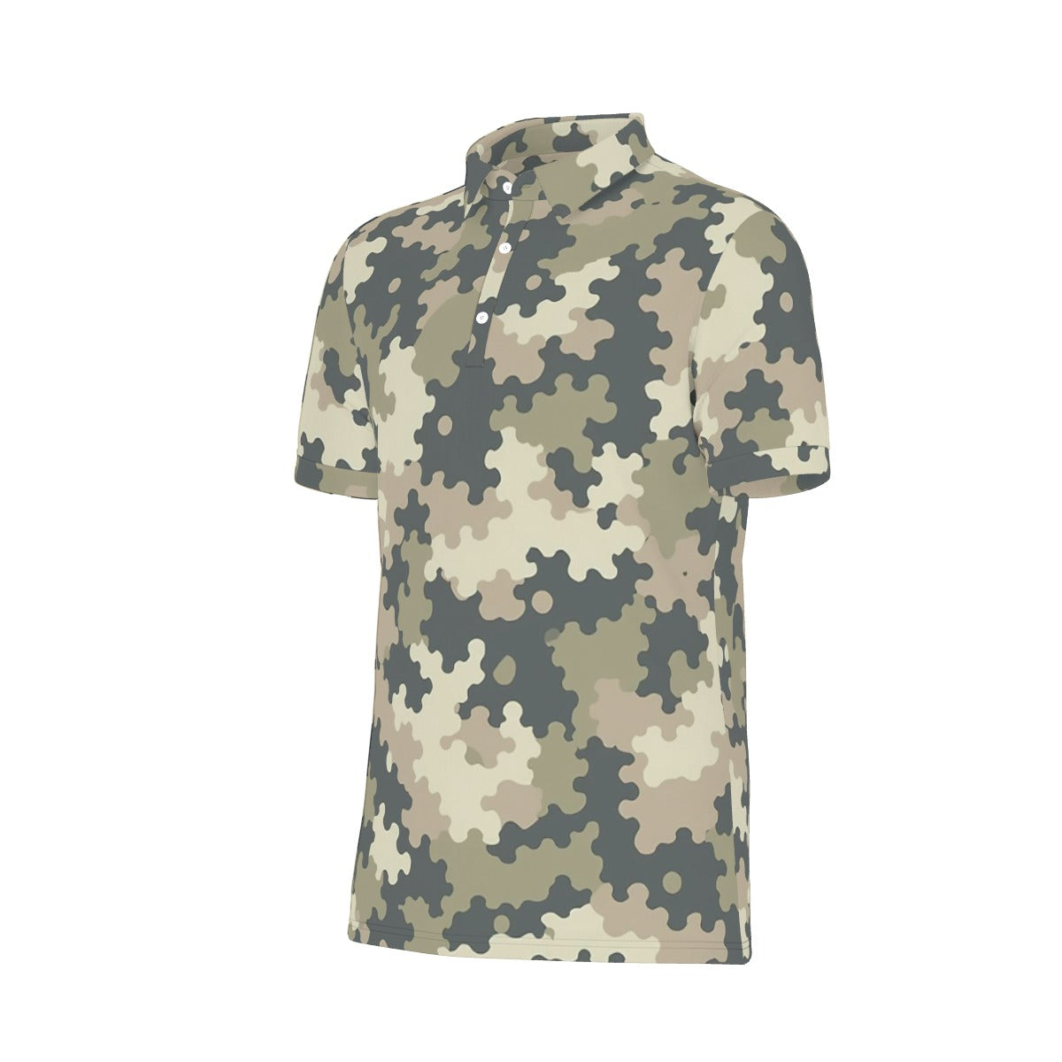 Puzzle Camo Men's Stretch Polo Shirt