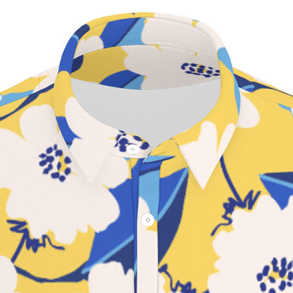 Sunny Blooms Stretch Polo Shirt