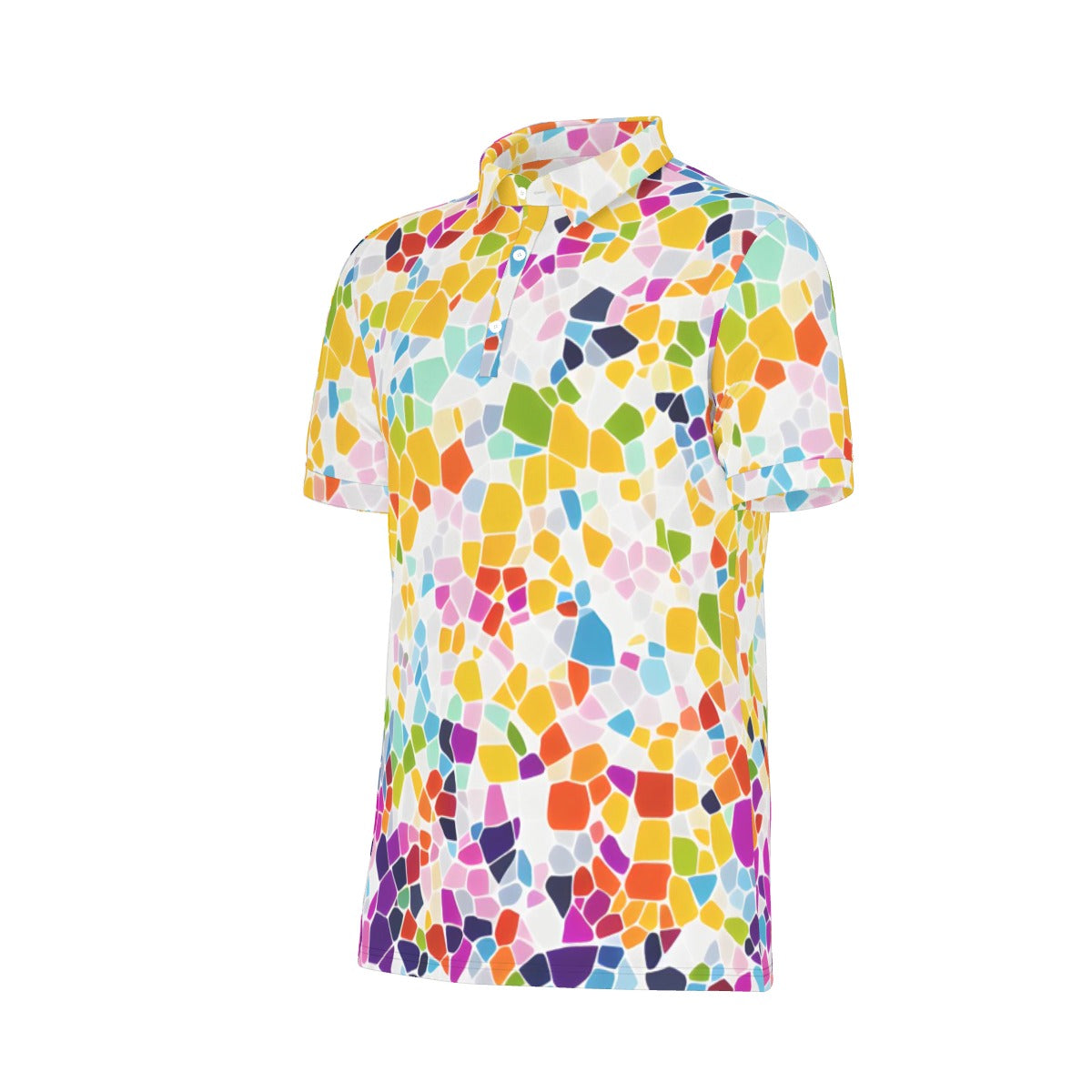 Colorful Mosiac Stretch Polo Shirt